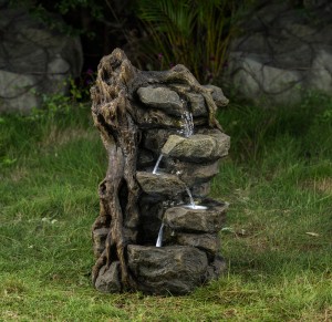 Multi-Tier Rocks Water Fountain with Led Lights
