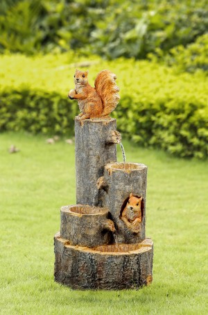 Playing Squirrels Water Fountain