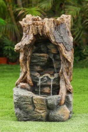 Broken Wood Log Fountain