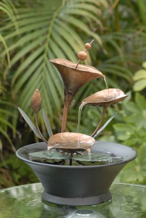 Metal Flower Table Top Fountain