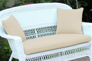 Ivory Loveseat Cushion with Pillows
