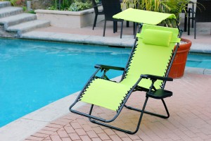 Oversized Zero Gravity Chair with Sunshade and Drink Tray - Lime Green