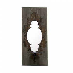 22 Inch Wall Mirror with Candle Holder- Blue 