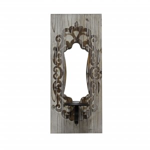 22 Inch Wall Mirror with Candle Holder- Cream