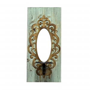 22 Inch Wall Mirror with Candle Holder- Grey