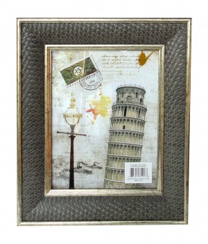 8 Inch x 10 Inch Gray Patterned Photo Frame
