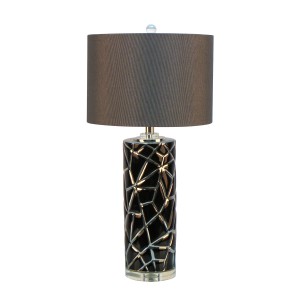 27.75 Inch H Ceramic Table Lamp with Crystal Base