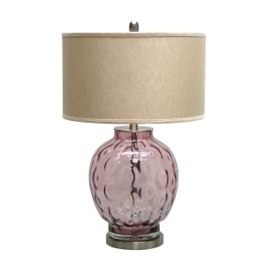 24.5 Inch H Glass Table Lamp with Metal Base