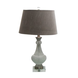 25 Inch H Glass Table Lamp with Crystal Base