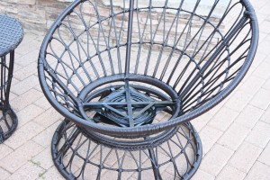 Papasan Espresso Resin Wicker Swivel Chair