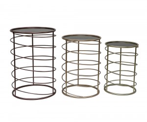 Set of 3 Mirror End Table