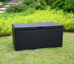 Black Wicker Patio Furniture Storage Deck Box