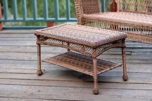 Honey Wicker Patio Furniture Coffee Table