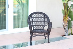 Santa Maria Espresso Wicker Chair Without Cushion - Set of 4