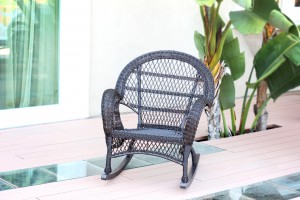 Santa Maria Espresso Rocker Wicker Chair - Set of 4