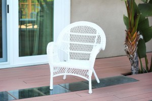 Santa Maria White Wicker Chair Without Cushion - Set of 4