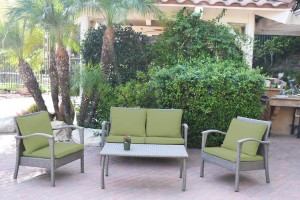 Meredith 4 Peces Conversation Set with 2 Inch Sage Green Cushion