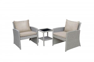 Mirabelle 3 Pieces Bistro Set with 2 Inch Tan Cushion