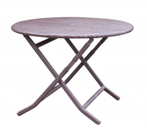 Cafe Round Folding Wicker Table