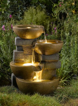 Pots Water Fountain with Led Light