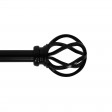 Sophie Adjustable Single Curtain Rod 28 Inch to 48 Inch-Black
