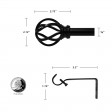 Sophie Adjustable Single Curtain Rod 84 Inch to 120 Inch-Black