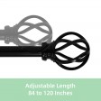 Sophie Adjustable Single Curtain Rod 84 Inch to 120 Inch-Black