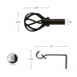 Sophie Adjustable Single Curtain Rod 84 Inch to 120 Inch-Bronze
