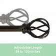 Sophie Adjustable Single Curtain Rod 84 Inch to 120 Inch-Bronze