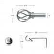 Sophie Adjustable Single Curtain Rod 48 Inch to 84 Inch-Antique Silver