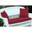 Red Loveseat Cushion with Pillows