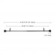 Lily Adjustable Single Curtain Rod 28 Inch to 48 Inch-Black