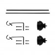 Lily Adjustable Single Curtain Rod 28 Inch to 48 Inch-Black