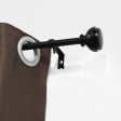 Lily Adjustable Single Curtain Rod 28 Inch to 48 Inch-Black