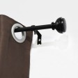 Lily Adjustable Single Curtain Rod 48 Inch to 84 Inch-Black