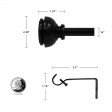 Lily Adjustable Single Curtain Rod 84 Inch to 120 Inch-Black