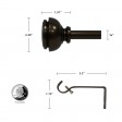 Lily Adjustable Single Curtain Rod 28 Inch to 48 Inch-Bronze