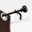 Lily Adjustable Single Curtain Rod 28 Inch to 48 Inch-Bronze