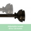 Lily Adjustable Single Curtain Rod 84 Inch to 120 Inch-Bronze