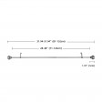 Lily Adjustable Single Curtain Rod 28 Inch to 48 Inch-Antique Silver