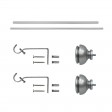 Lily Adjustable Single Curtain Rod 28 Inch to 48 Inch-Antique Silver
