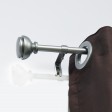 Lily Adjustable Single Curtain Rod 28 Inch to 48 Inch-Antique Silver