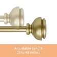 Lily Adjustable Single Curtain Rod 28 Inch to 48 Inch-Copper