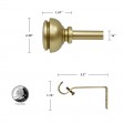 Lily Adjustable Single Curtain Rod 48 Inch to 84 Inch-Copper