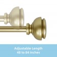 Lily Adjustable Single Curtain Rod 48 Inch to 84 Inch-Copper