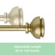 Lily Adjustable Single Curtain Rod 84 Inch to 120 Inch-Copper