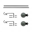 Nancy Adjustable Single Curtain Rod 28 Inch to 48 Inch-Black