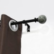 Nancy Adjustable Single Curtain Rod 48 Inch to 84 Inch-Black