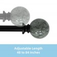 Nancy Adjustable Single Curtain Rod 48 Inch to 84 Inch-Black
