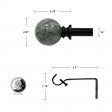 Nancy Adjustable Single Curtain Rod 84 Inch to 120 Inch-Black